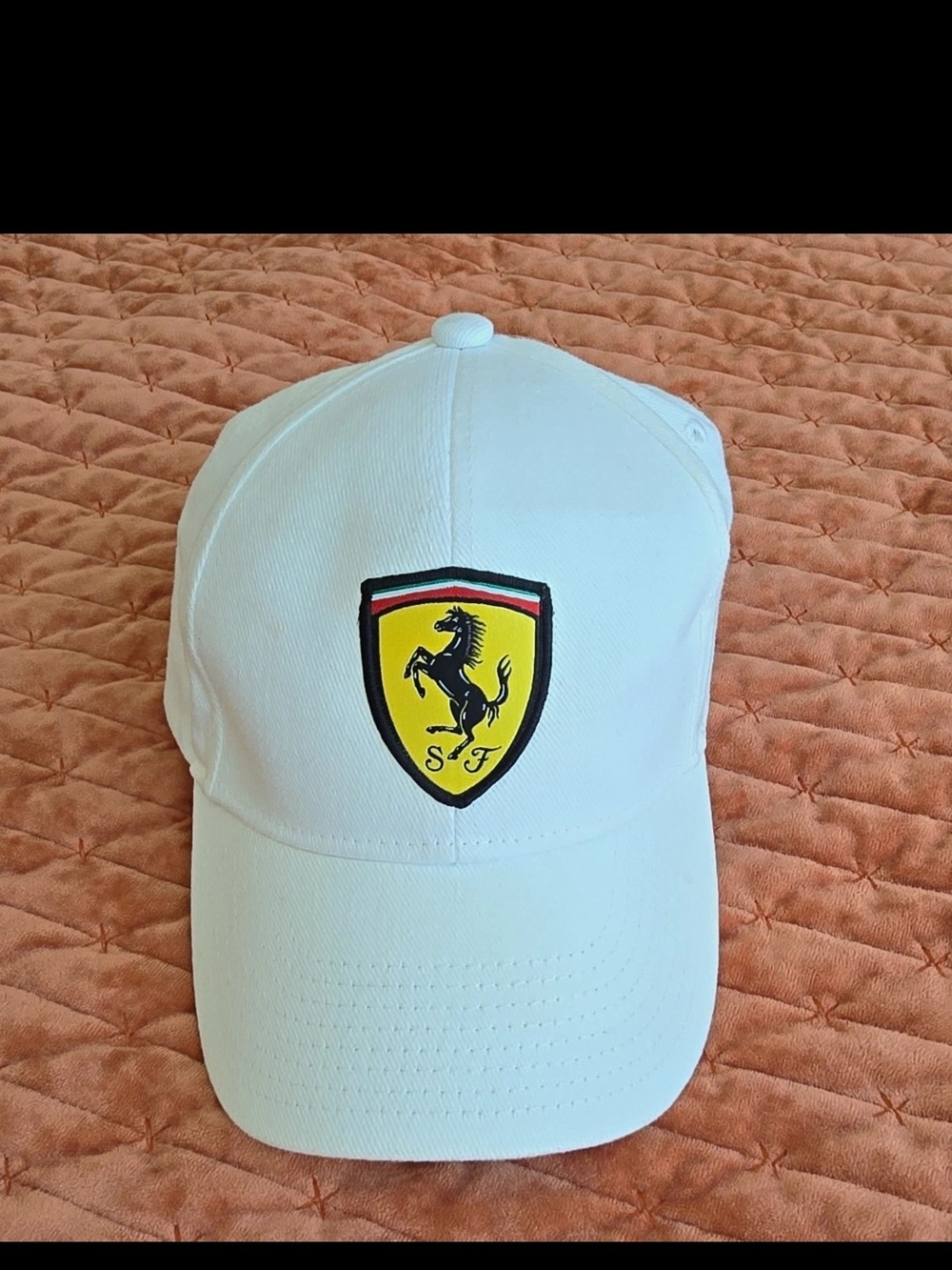 RARE Vintage Ferrari F1 Hat Cap Pre-Puma Clean Back-no Logo,White,Y2K Authentic.